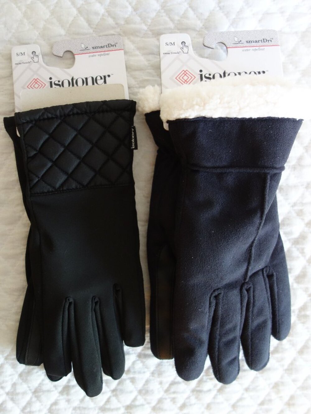 NWT $50 Two Pairs of Black Isotoner Gloves – S/M